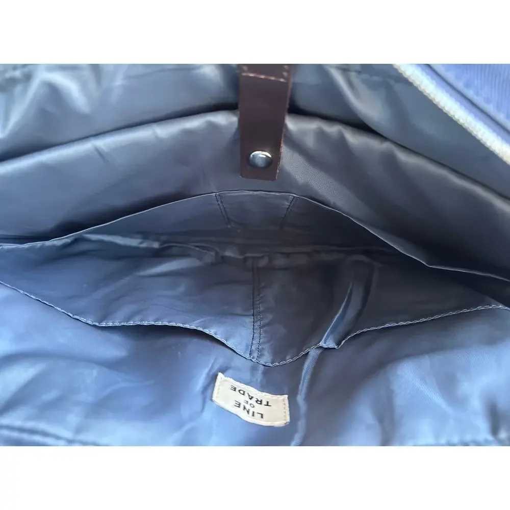 Line of Trade Canvas and Leather Laptop Bag Double Handle in Navy Blue